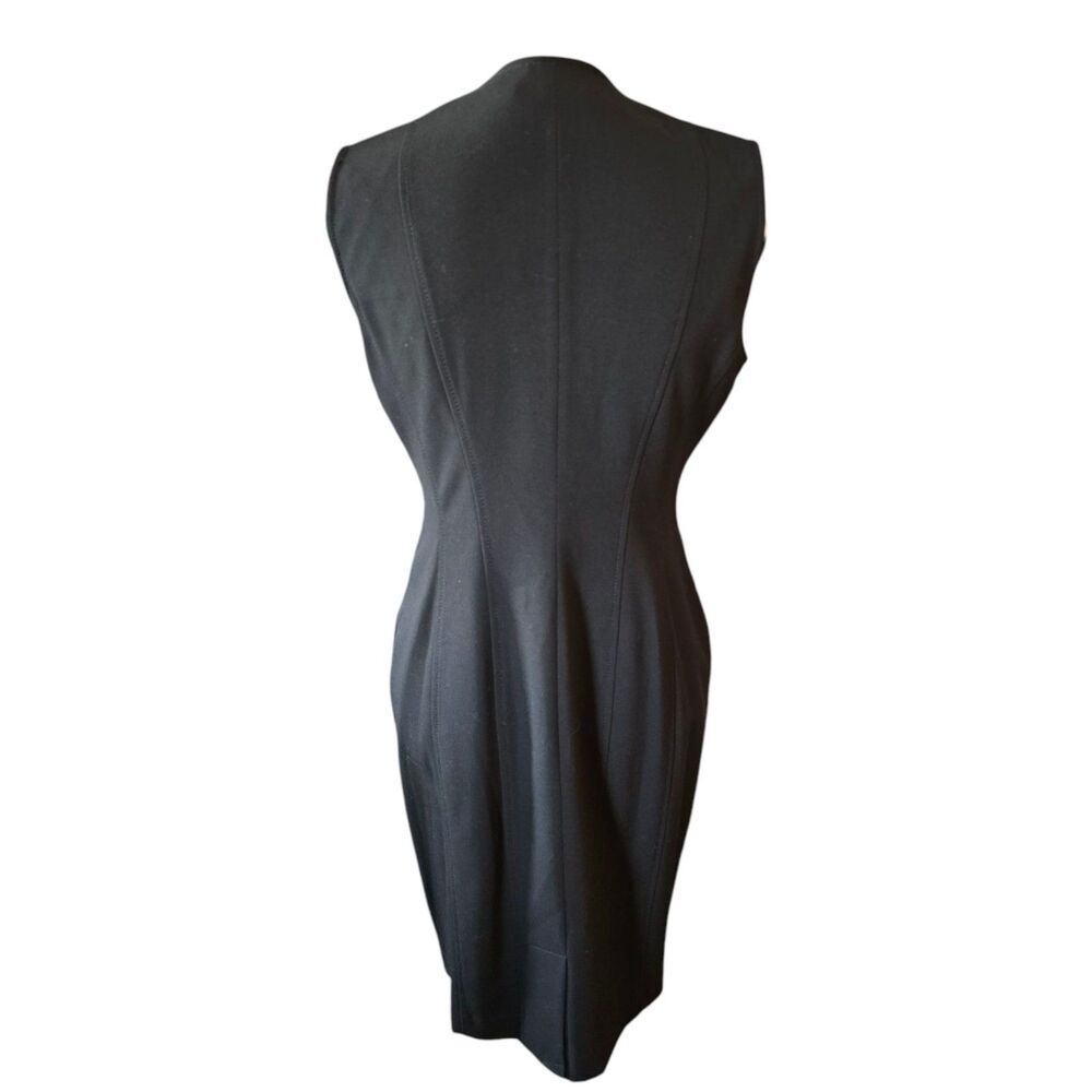 Calvin Klein Dress W/Pockets & Gold Hardware Size 8 Black New - Picture 2 of 10